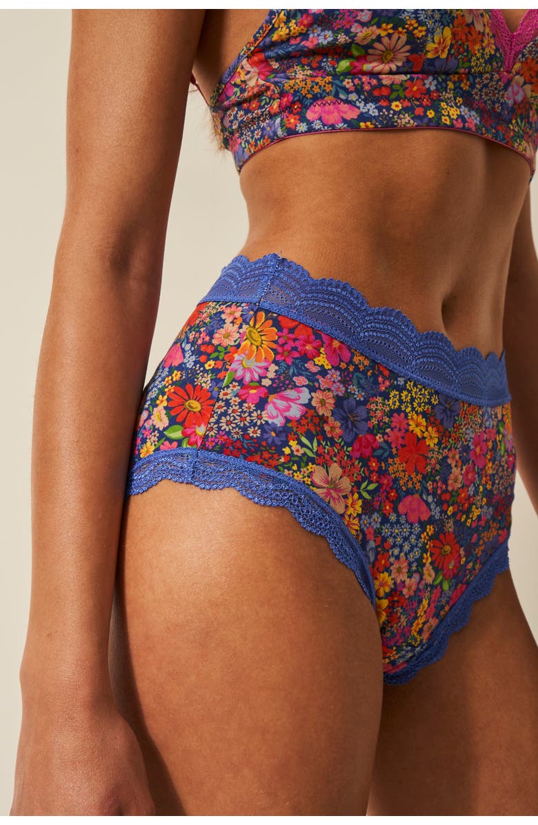 Stripe 
Stare High Rise Knicker Four Pack, Alternate, color, Full Bloom