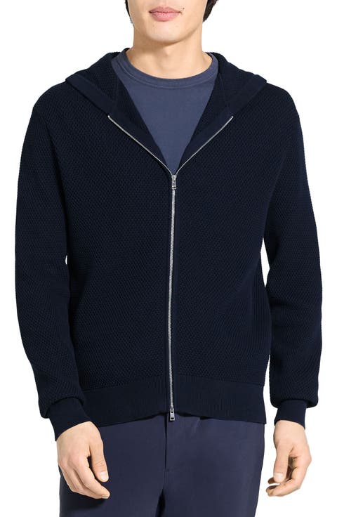 Myhlo Perforated Waffle Cotton Zip Hoodie