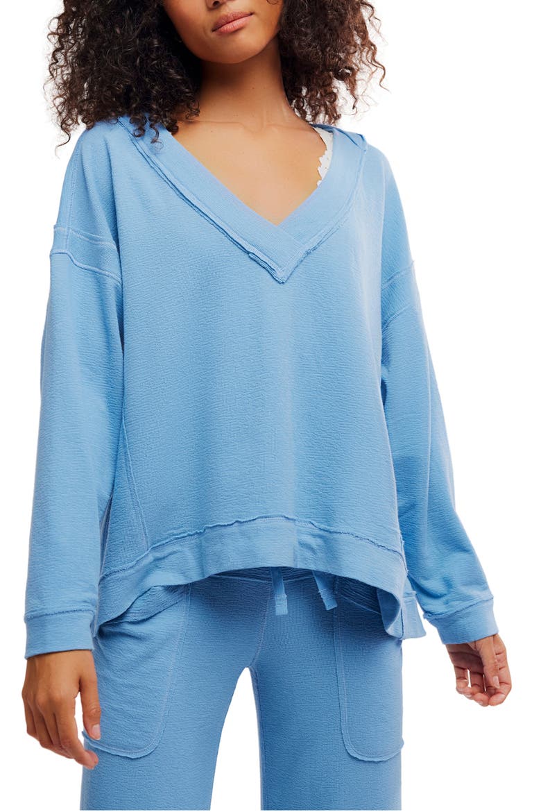 Staycation Oversize Lounge Sweatshirt, Main, color, BLISSFUL BLUE
