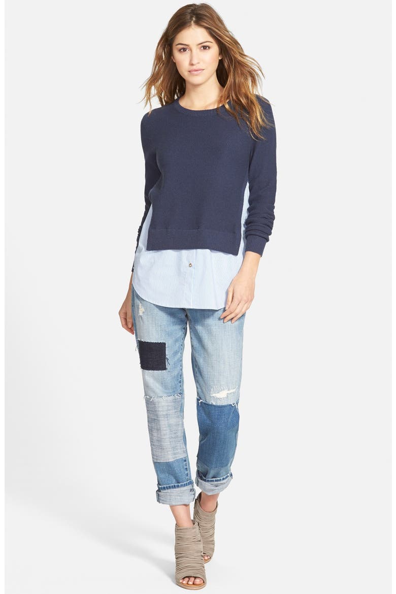 Treasure&Bond Boyfriend Jeans, Alternate, color, RUSTIC LIGHT PATCHED