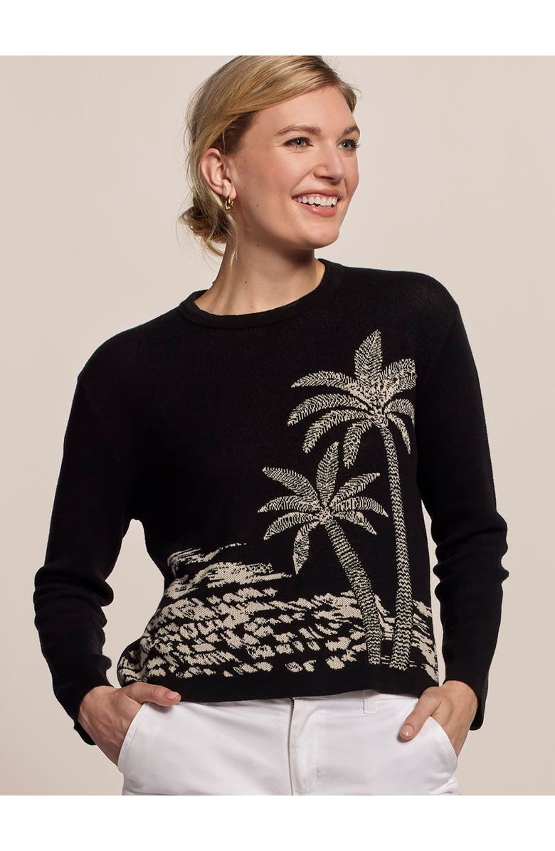 Tori Richard Palm Lined Jacquard Opal Sweater, Alternate, color,