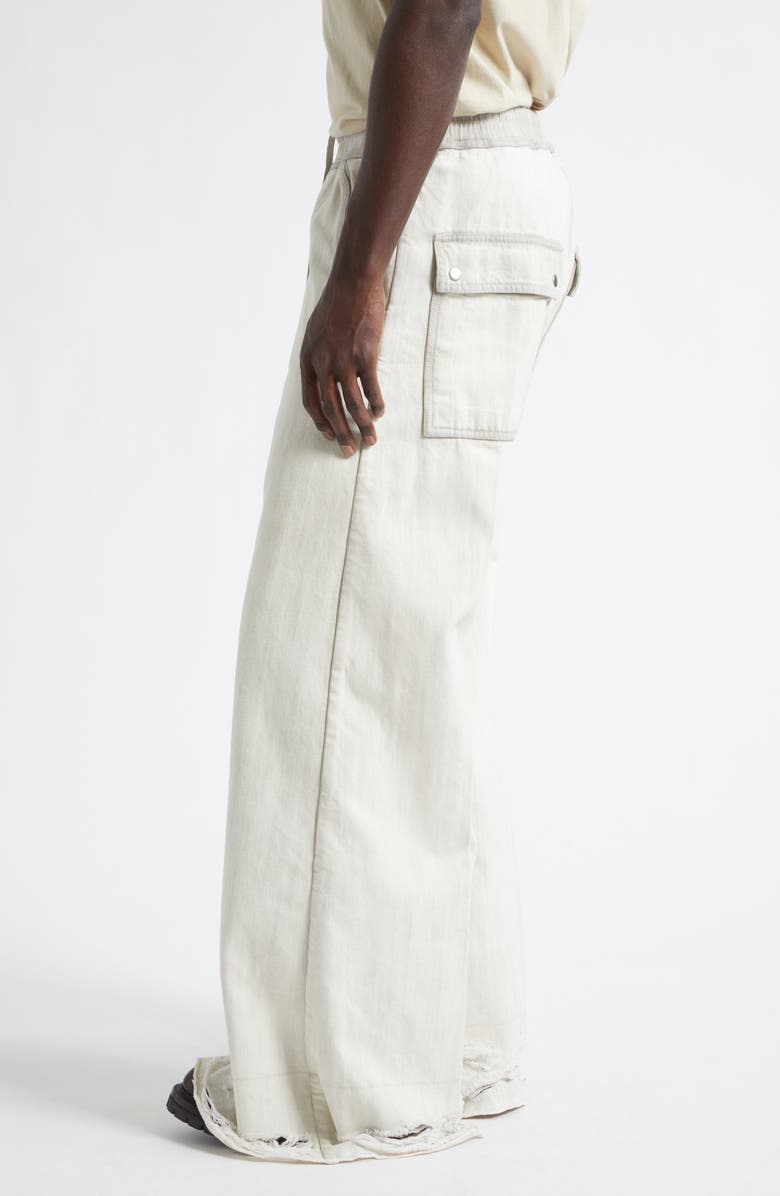 Rick Owens Bela Shredded Wide Leg Jeans, Alternate, color, Milk Wash