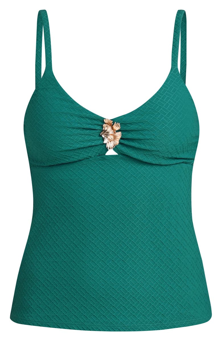 La Blanca Textured Tides Tankini Top, Alternate, color, Jungle