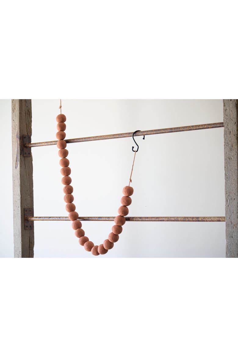 Handmade Terracotta Bead Decorative Garland, Alternate, color, Brown