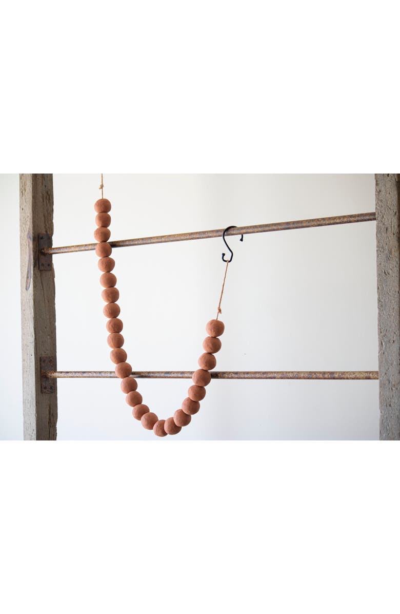 Foreside Home and Garden Handmade Terracotta Bead Decorative Garland, Alternate, color, Brown