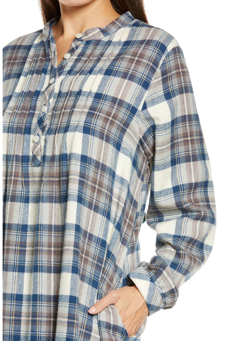 Scotch Plaid Flannel Nightgown, Alternate, color, INDIGO TARTAN