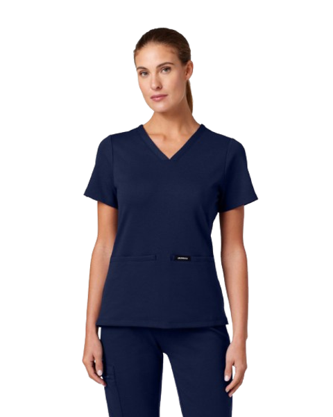 Cesi Women's 2-Pocket Slim Knit V-Neck Scrub Top