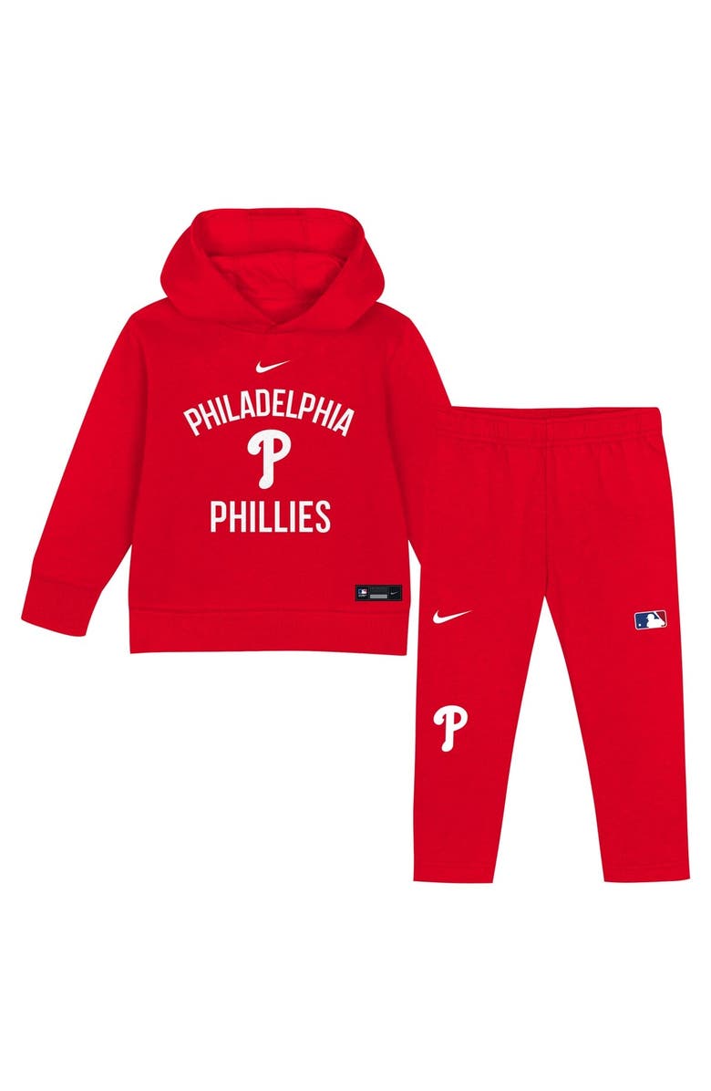 Nike Toddler Nike Red Philadelphia Phillies 2-Piece Club Fleece Pullover Hoodie & Sweatpants Set, Alternate, color, Red