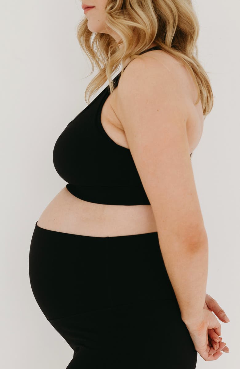 AXK Women's High Impact Racer Back Maternity & Nursing Sports Bra with Easy-Release Breastfeeding Clips, Alternate, color, Black