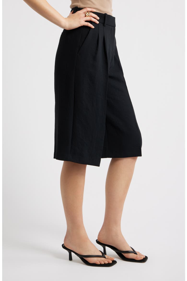 Curator Crepe Culottes, Alternate, color, BLACK