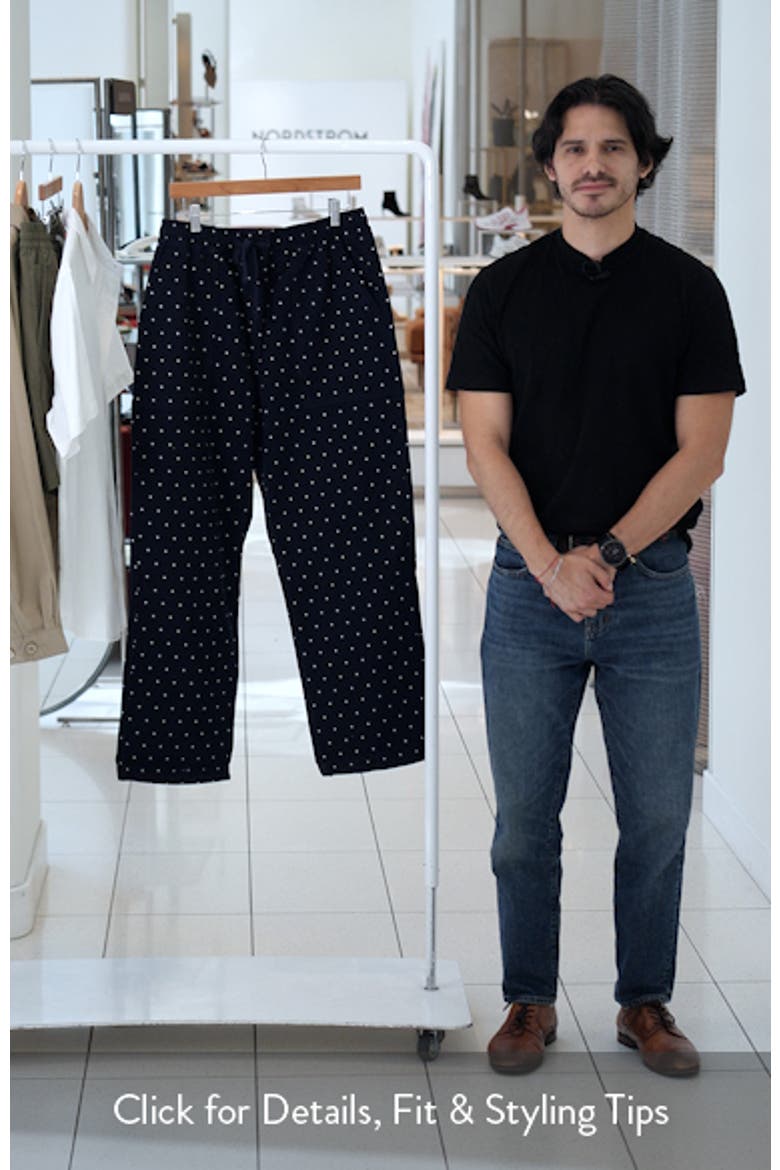 Polka Dot Cotton Canvas Drawstring Chef Pants video
