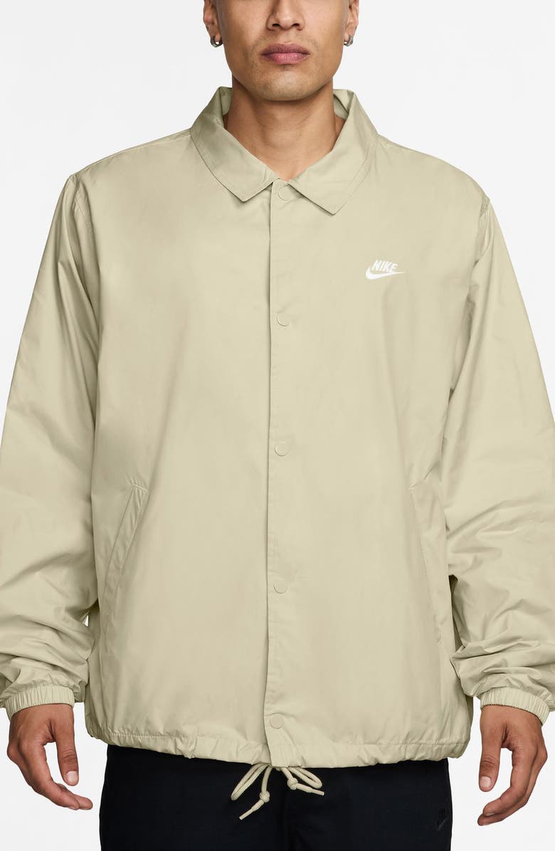 Nike Club Coach's Jacket, Main, color, Light Khaki/ White