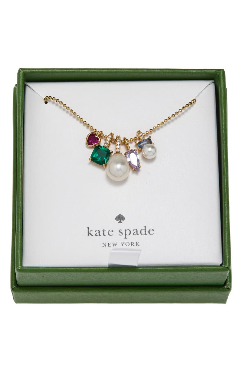 Kate Spade New York little mixed charm pendant necklace, Main, color, Gold Multi