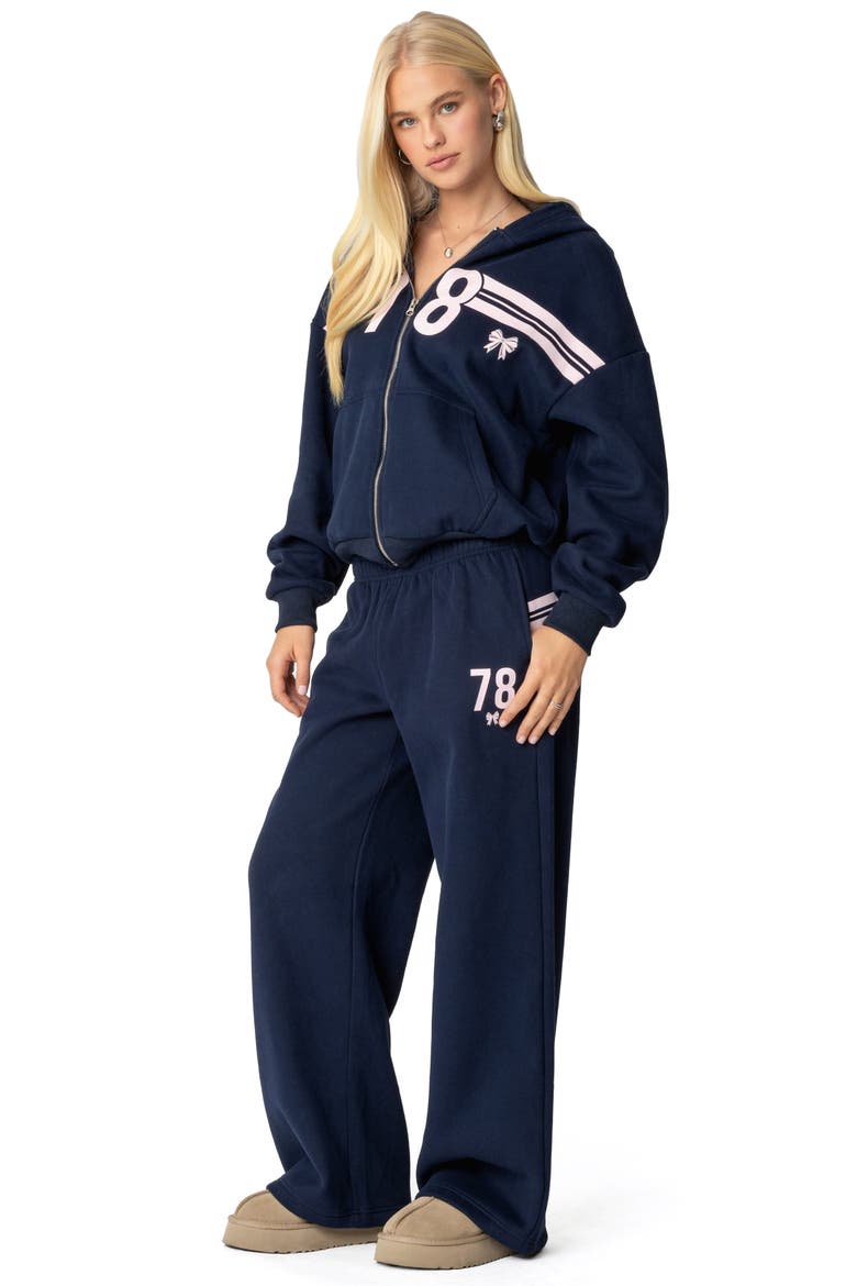 78 Stripe Graphic Zip-Up Hoodie, Alternate, color, NAVY