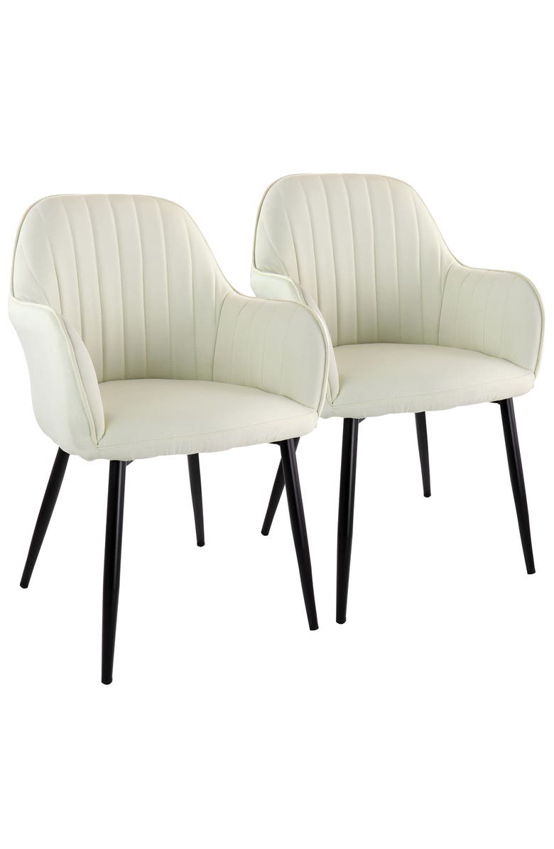 Elama 2 Piece Fabric Accent Chair with Metal Legs, Main, color, Beige