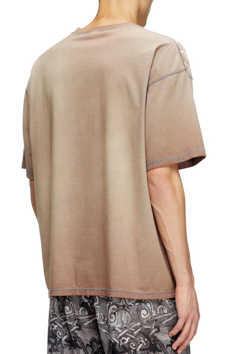 T-Boxt-T13 Bleach Print T-Shirt, Alternate, color, BROWN