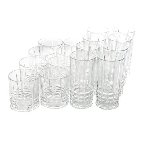 Jewelite 16 Piece Tumbler and Double Old Fashioned Glass Set