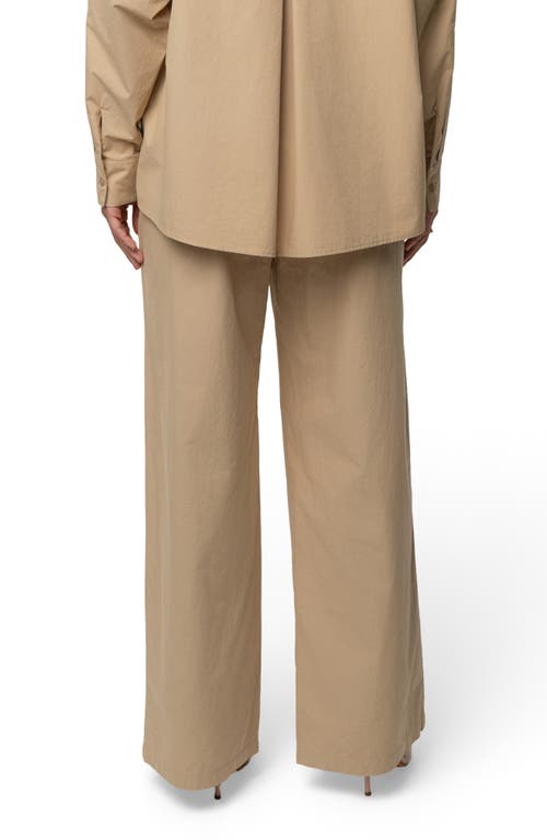 Jluxlabel Leon Pleated Wide Leg Pants In Brown