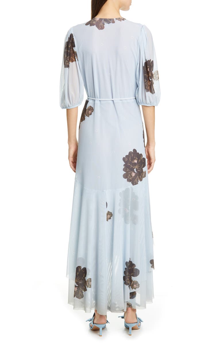 Ganni Floral Print Sheer Mesh Maxi Dress, Alternate, color,
