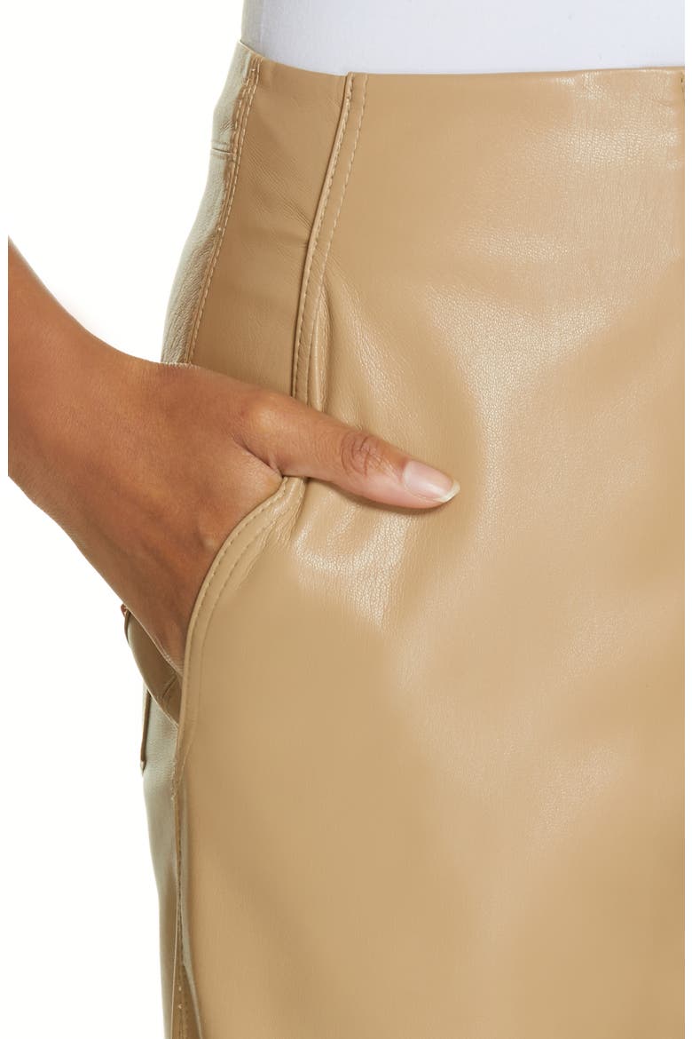 Sora Faux Leather Crop Flare Pants, Alternate, color, PALE CARAMEL