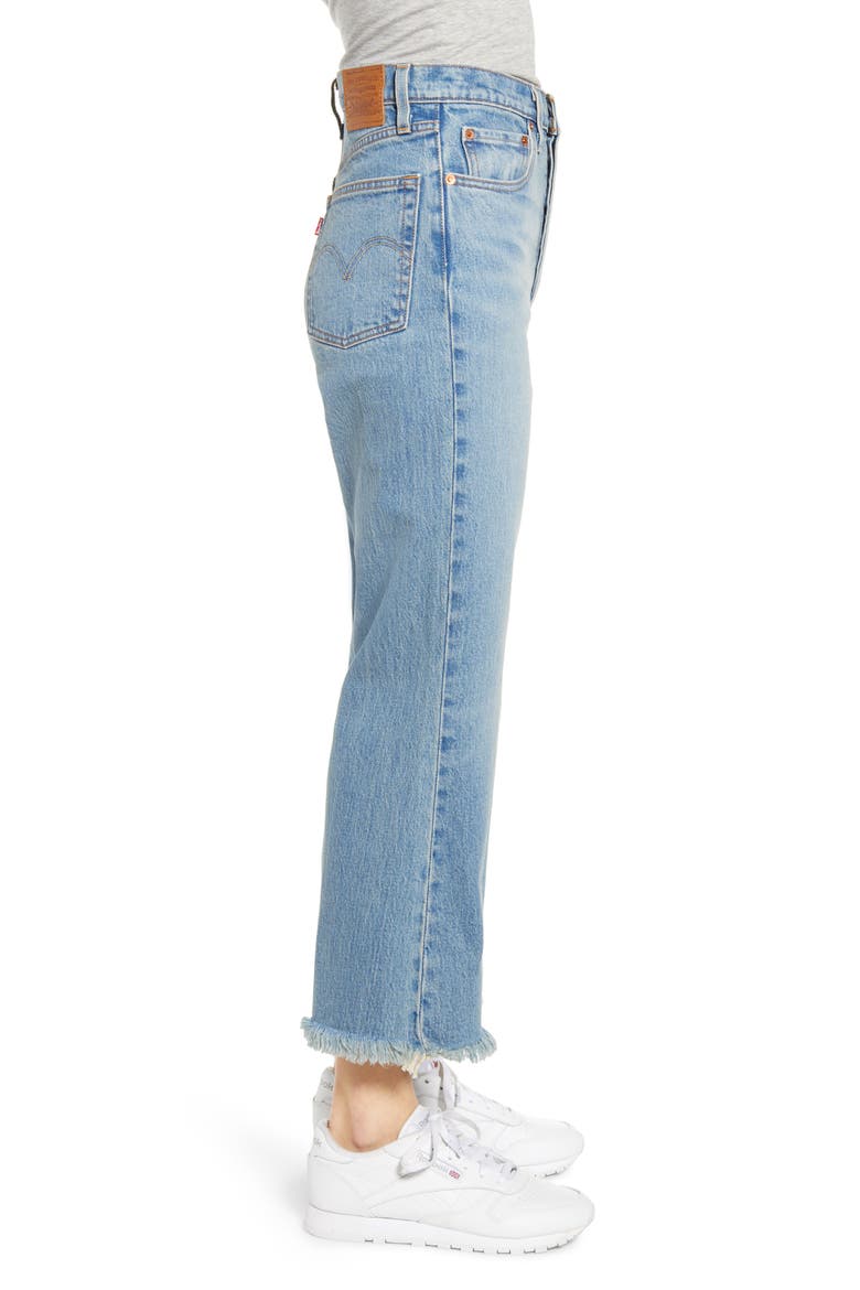 Levi's® Ribcage Super High Waist Frayed Crop Flare Jeans, Alternate, color, SCAPEGOAT