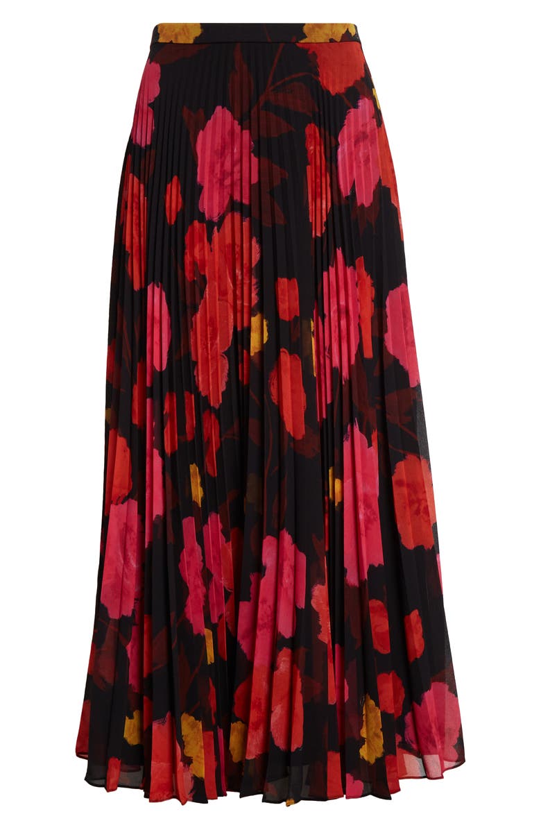 Erdem Floral Print Pleated Skirt, Alternate, color, 