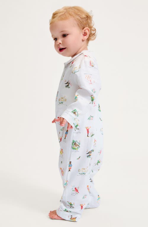 Petite Plume Cambridge 12 Days Of Christmas One-piece Brushed Twill Pajamas In White