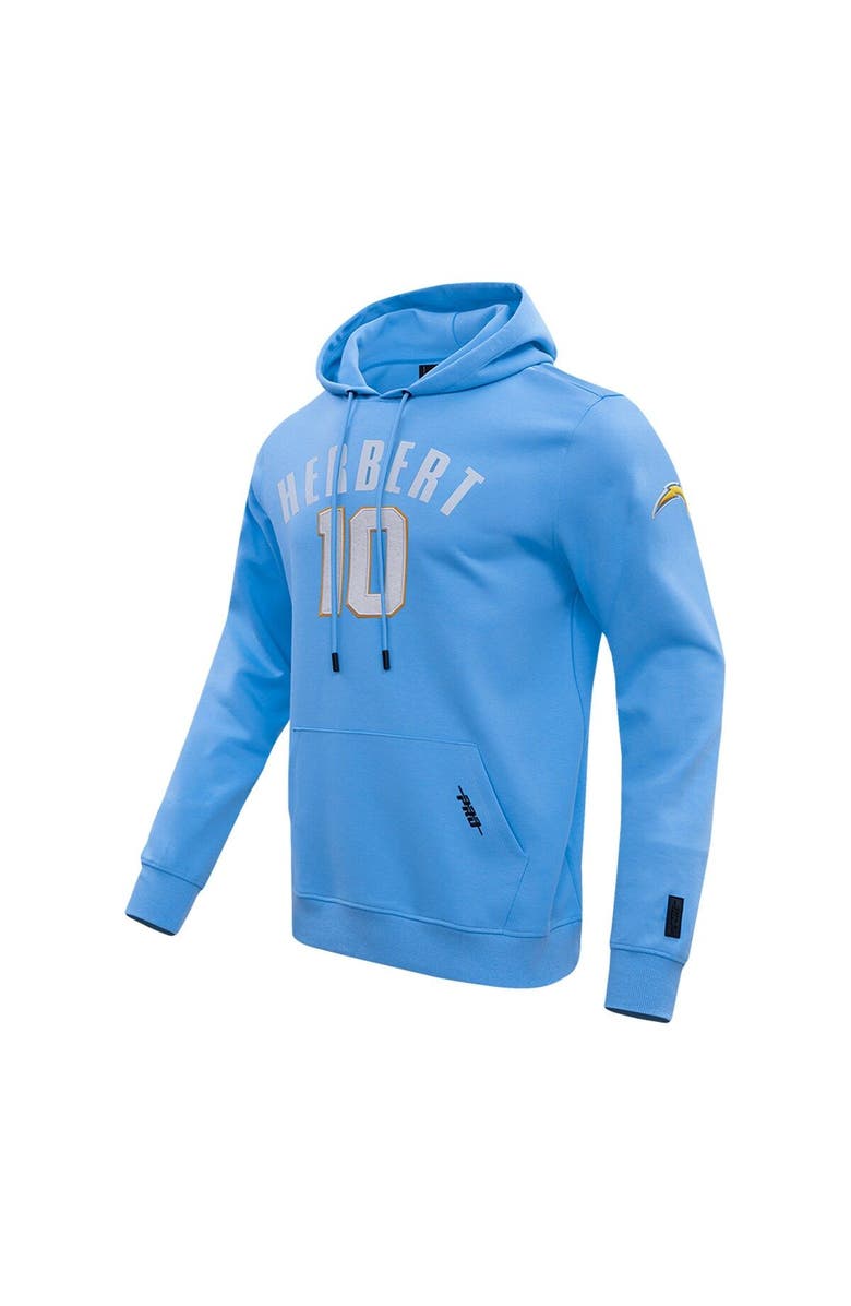 PRO STANDARD Men's Pro Standard Justin Herbert Powder Blue Los Angeles Chargers Player Name & Number Pullover Hoodie, Alternate, color, 