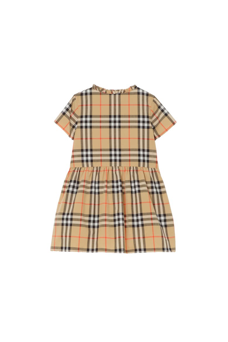Check Cotton Dress, Alternate, color, Sand beige