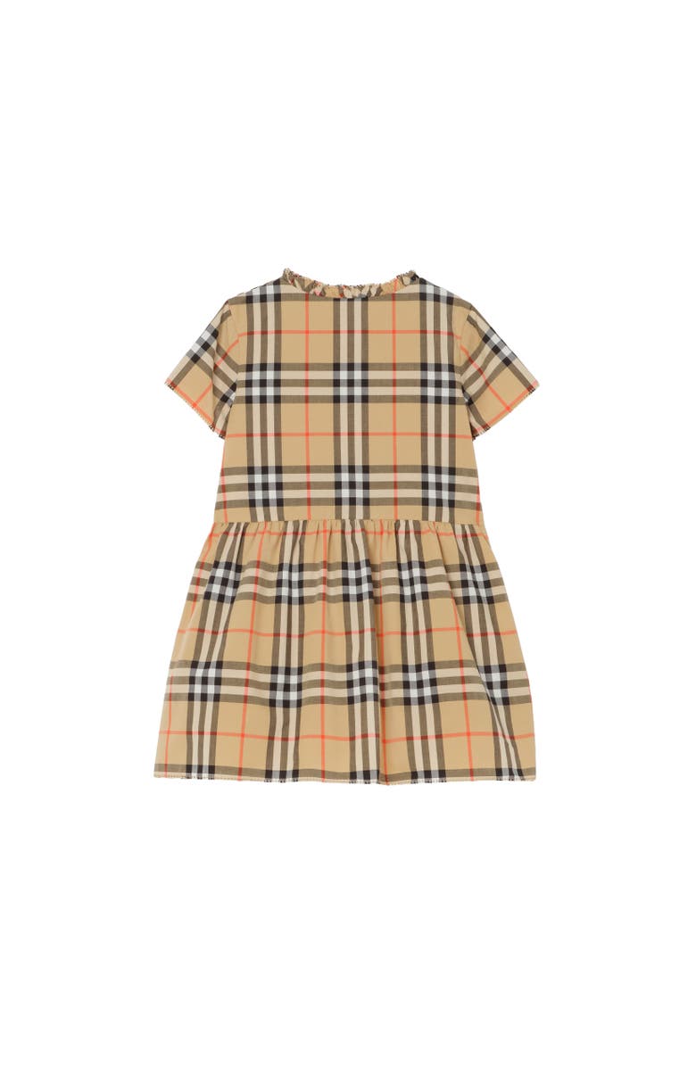 Burberry Check Cotton Dress, Alternate, color, Sand Beige