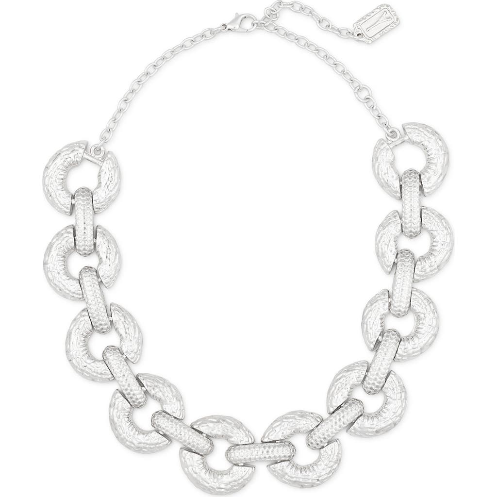 Karine Sultan Textured Link Collar Necklace In Metallic