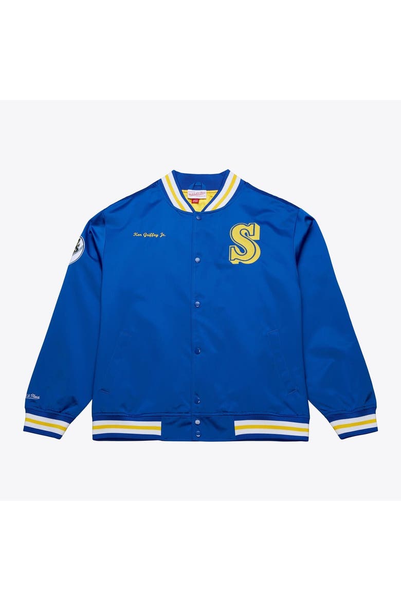Men's Mitchell & Ness Ken Griffey Jr. Royal Seattle Mariners Legends Collection Lightweight Satin Full-Snap Jacket, Main, color, Royal