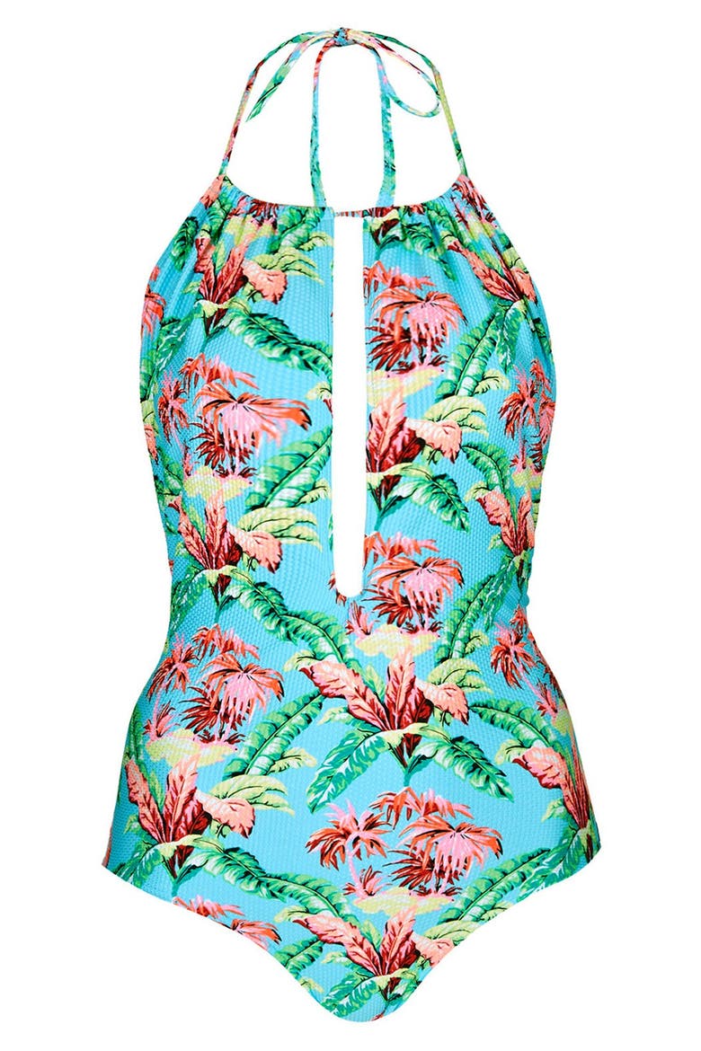 'Miami' Halter Swimsuit, Alternate, color, BLUE