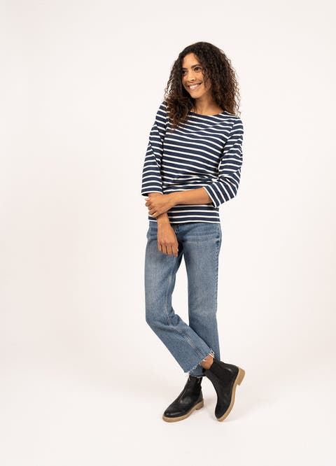 GALATHEE II - ¾ Sleeve Breton Striped Top