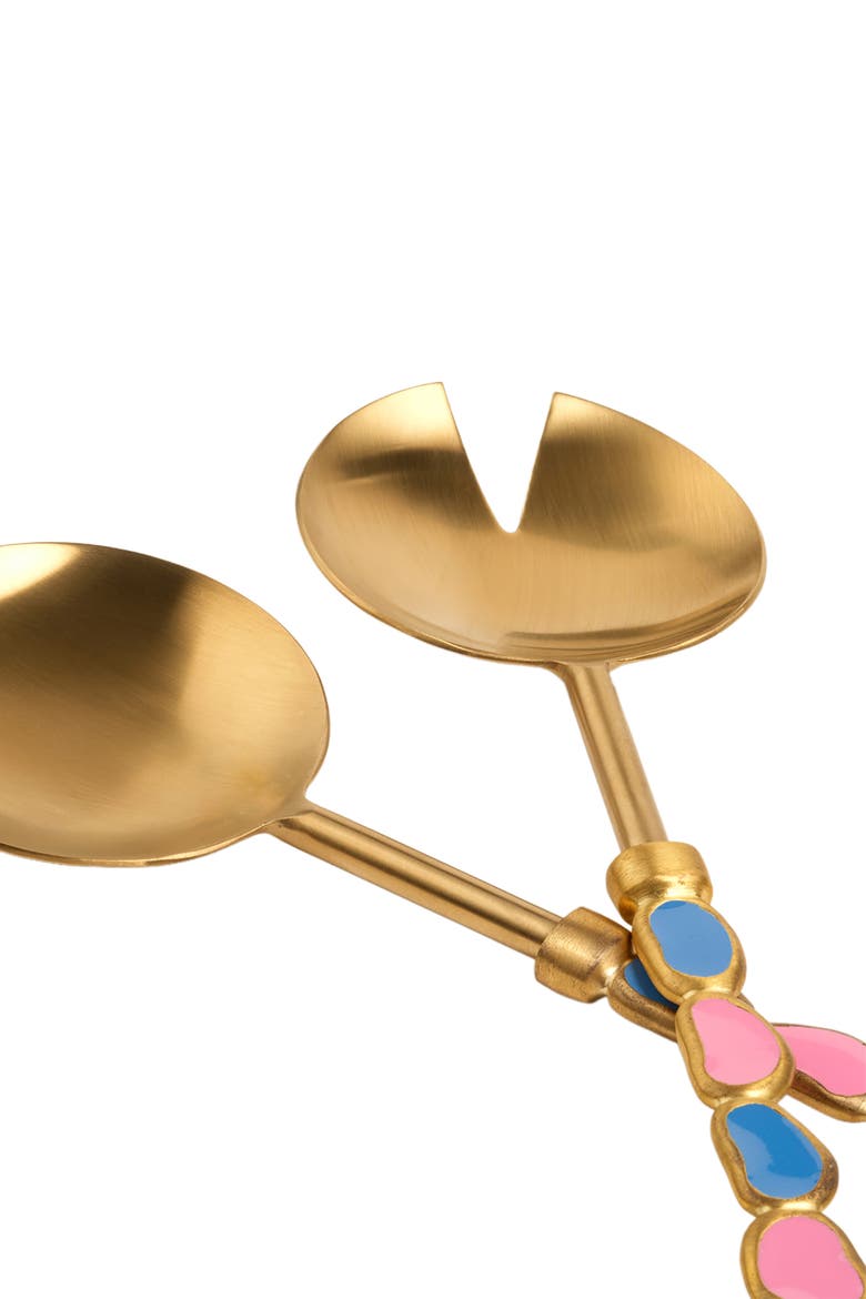 Rampur Steel Salad Serving Set Maximalist Set of 2, Alternate, color, Gold