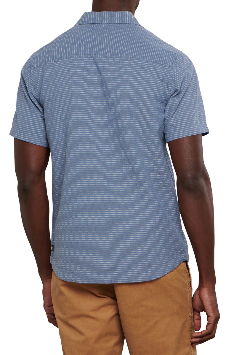 Toad&Co Harris Stripe Short Sleeve Organic Cotton Button-Up Shirt, Alternate, color, 