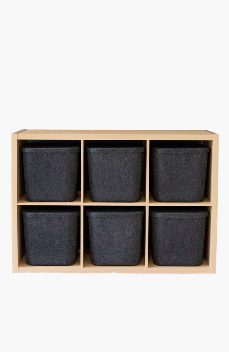 SortJoy The Sculpted Bin - Original with Lid, Alternate, color, Carbon - Set Of 3