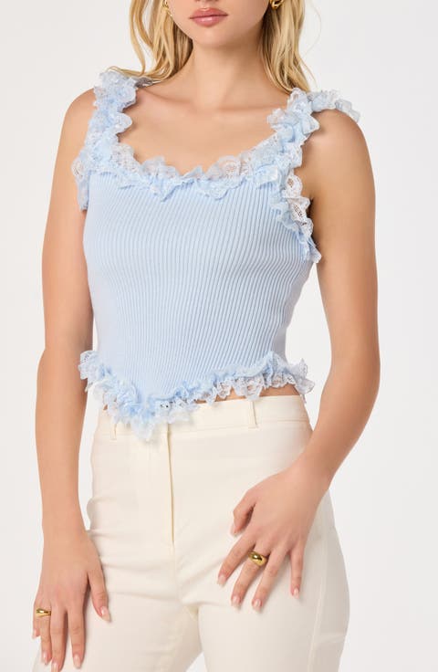 Amity Ruffle Lace Rib Tank
