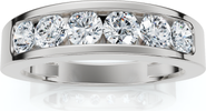 Bliss Diamond 1Ct Diamond Channel Set Polished Wedding Band Mens Ring 14k Gold Lab Grown