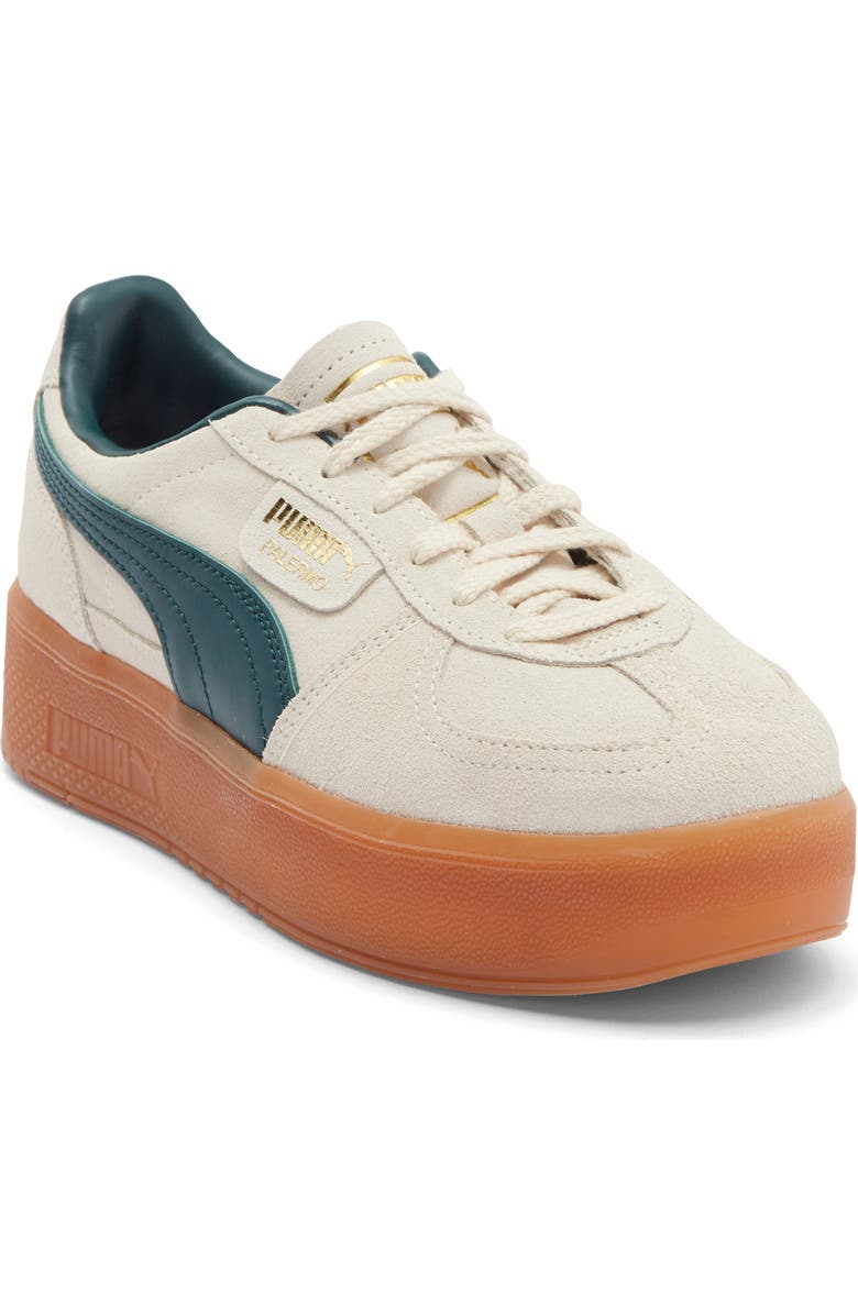 PUMA Palermo Elevata Platform Sneaker, Main, color, Alpine Snow/ Green Terrain