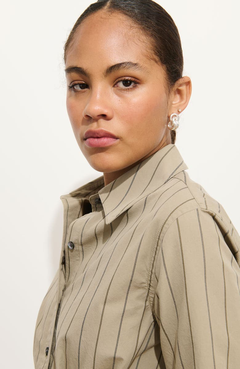 Alex Mill Camille Striped Shirtdress, Alternate, color, Khaki Stripe