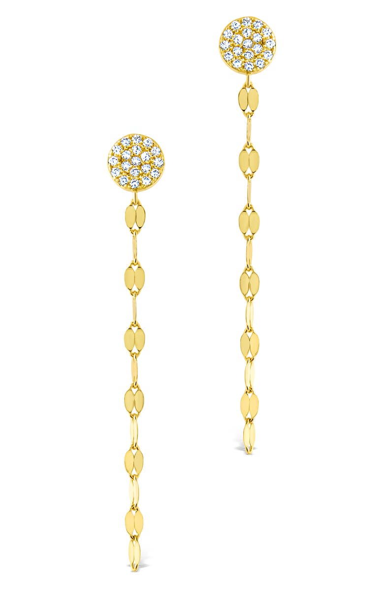 Sterling Forever Annabelle CZ Pavé Disc Drop Earrings, Alternate, color, Gold