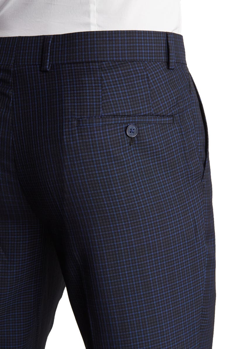 SAVILE ROW CO Hoxton Navy Grid Check Two-Button Notch Lapel Suit, Alternate, color, Navy