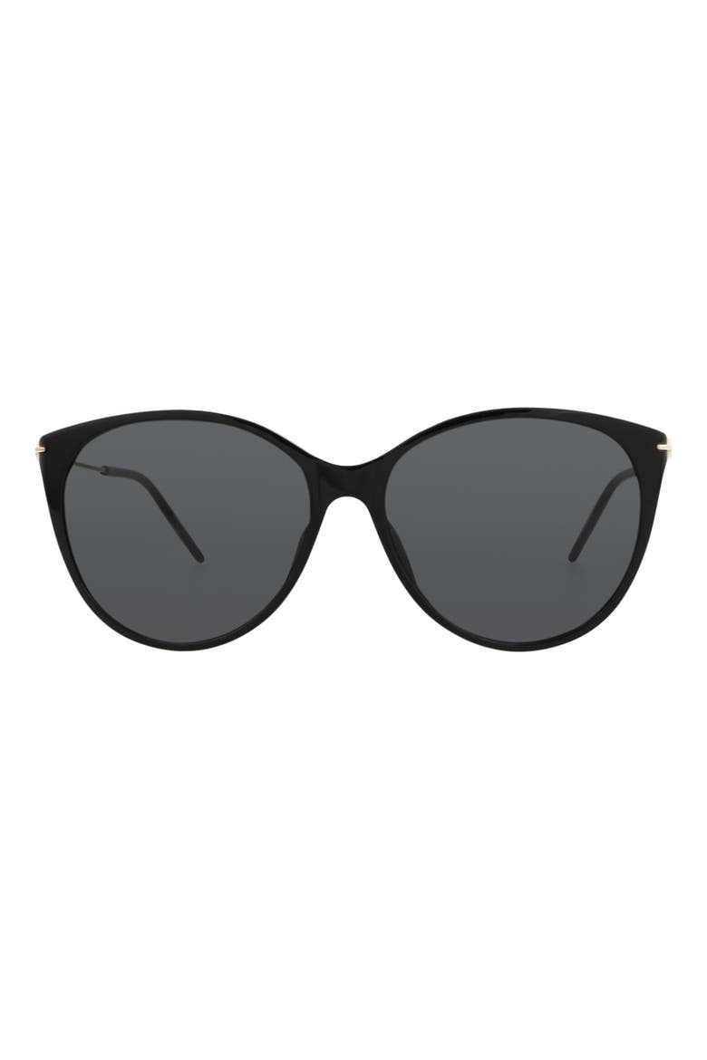 58mm Round Sunglasses, Main, color, BLACK/ GOLD/ GREY
