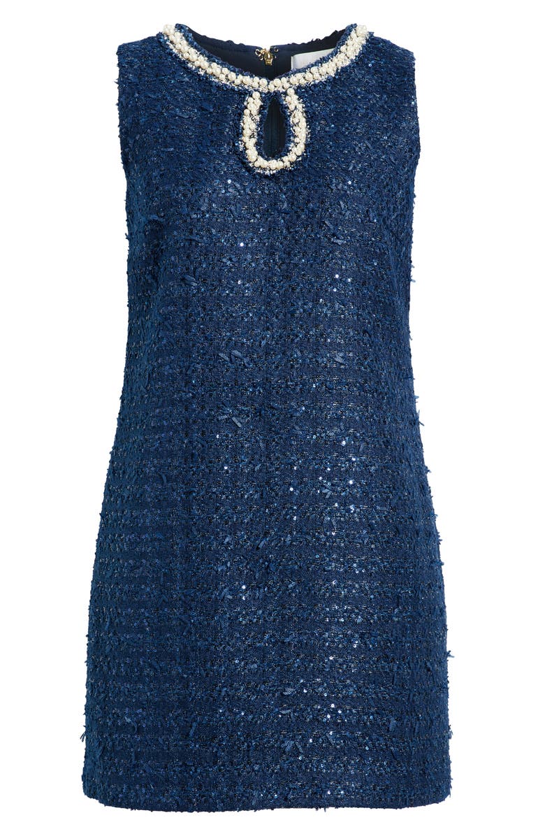 Lilly Pulitzer<sup>®</sup> Ronan Embellished Tweed Skirted Romper, Alternate, color, Navy After Party