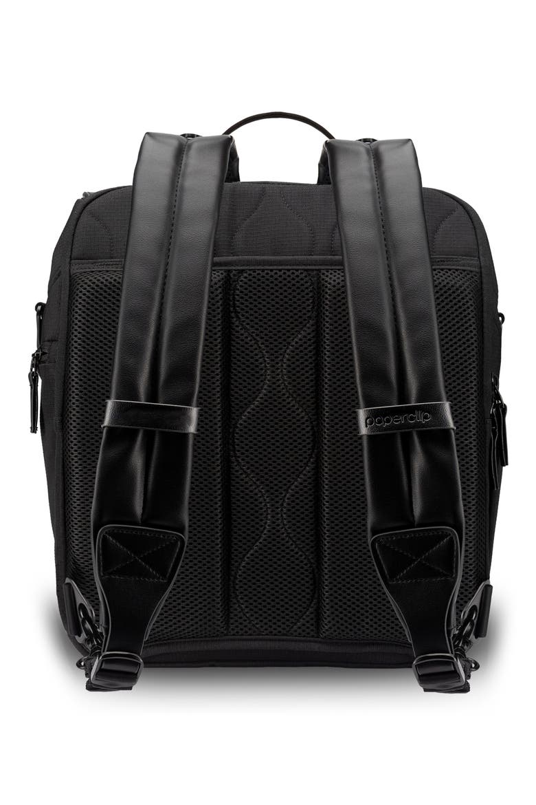 Willow Recycled Ocean Plastic Convertible Backpack Diaper Bag, Alternate, color, BLACK