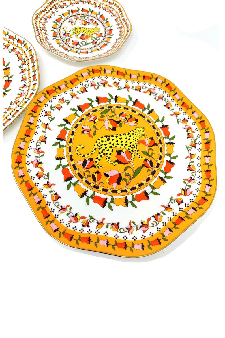 Tropical Love Bone China Plates, Set Of Three, Alternate, color, Blue