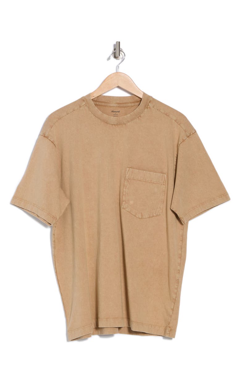 Abound Acid Wash Pocket T-Shirt, Alternate, color, Tan Cartouche