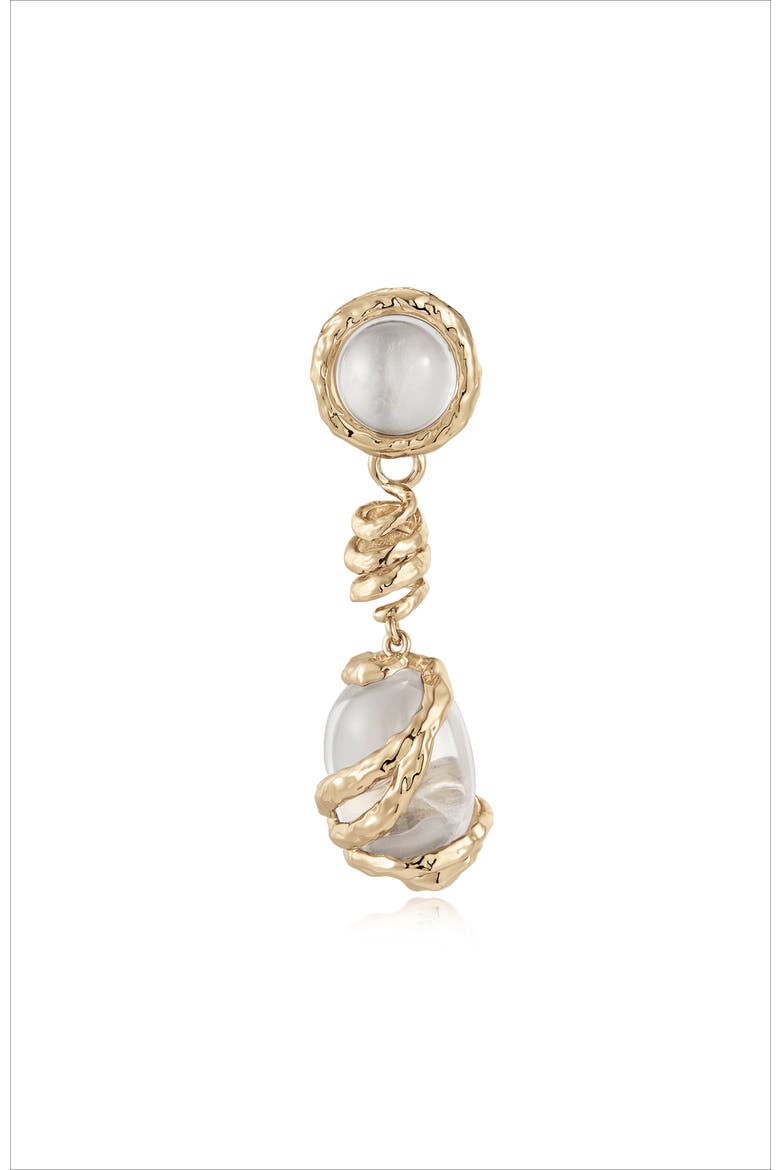 Aeolian Whispers Dangle Earrings, Alternate, color, Gold & Crystal Clear