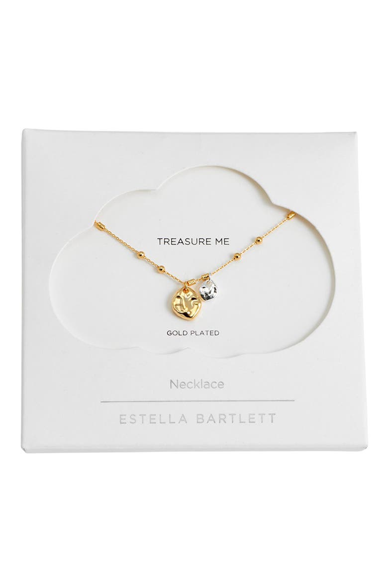 Beaded Chain & Molton Pebbles Necklace, Alternate, color, SILVER/ GOLD